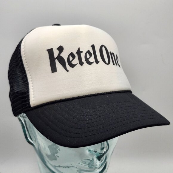 Ketel One Black White Trucker Hat Adjustable Snapback Nissin Mesh Cap - Picture 1 of 12